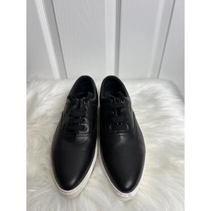 Tomas Maier Malibu Leather Lace Up Sneaker Black Size 7